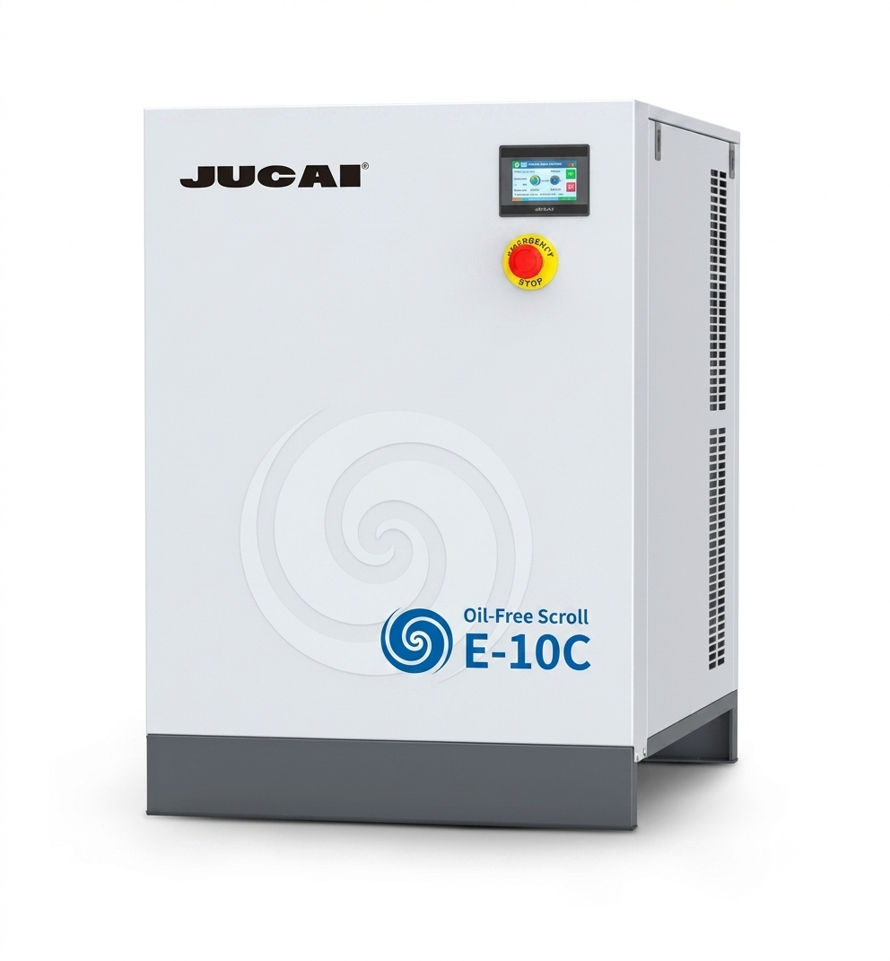 8kW 0.8m3/min Oil-free scroll air compressor E-10C Silent food and beverage medical laboratory air compressor